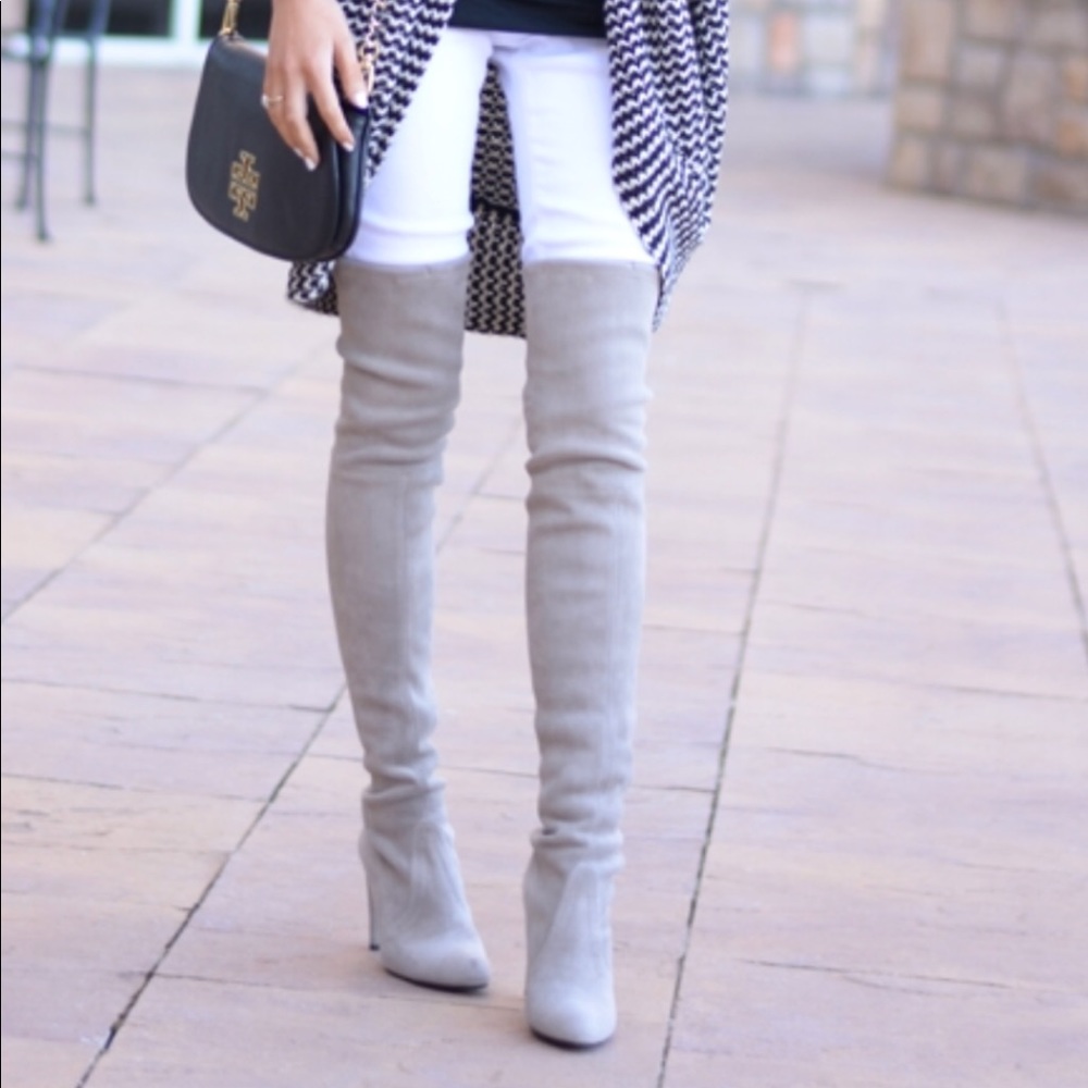 grey over the knee boots
